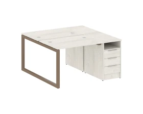 Рабочая станция с тумбой на О-образном м/к 1412x1475x750 Метал Систем Куатро 5x5 / Metal System Quattro 5x5 images