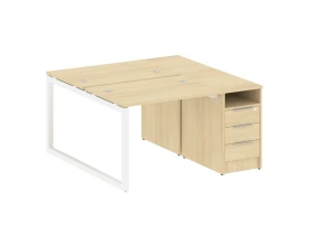 Рабочая станция с тумбой на О-образном м/к 1412x1475x750 Метал Систем Куатро 5x5 / Metal System Quattro 5x5 images