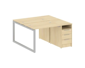 Рабочая станция с тумбой на О-образном м/к 1412x1475x750 Метал Систем Куатро 5x5 / Metal System Quattro 5x5 images