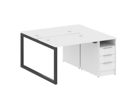 Рабочая станция с тумбой на О-образном м/к 1412x1475x750 Метал Систем Куатро 5x5 / Metal System Quattro 5x5 images