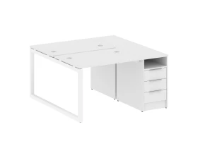 Рабочая станция с тумбой на О-образном м/к 1412x1475x750 Метал Систем Куатро 5x5 / Metal System Quattro 5x5 images