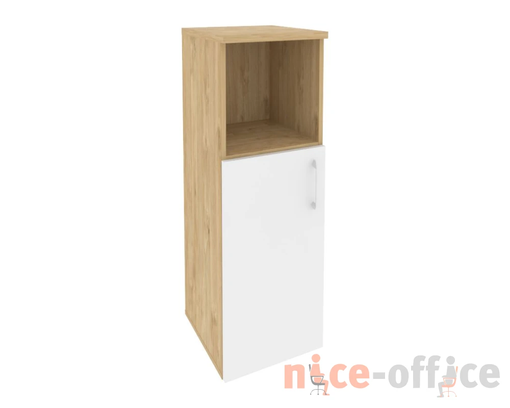 Шкаф средний узкий левый (1 низкий фасад ЛДСП) 400x420x1207 Оникс / Onix