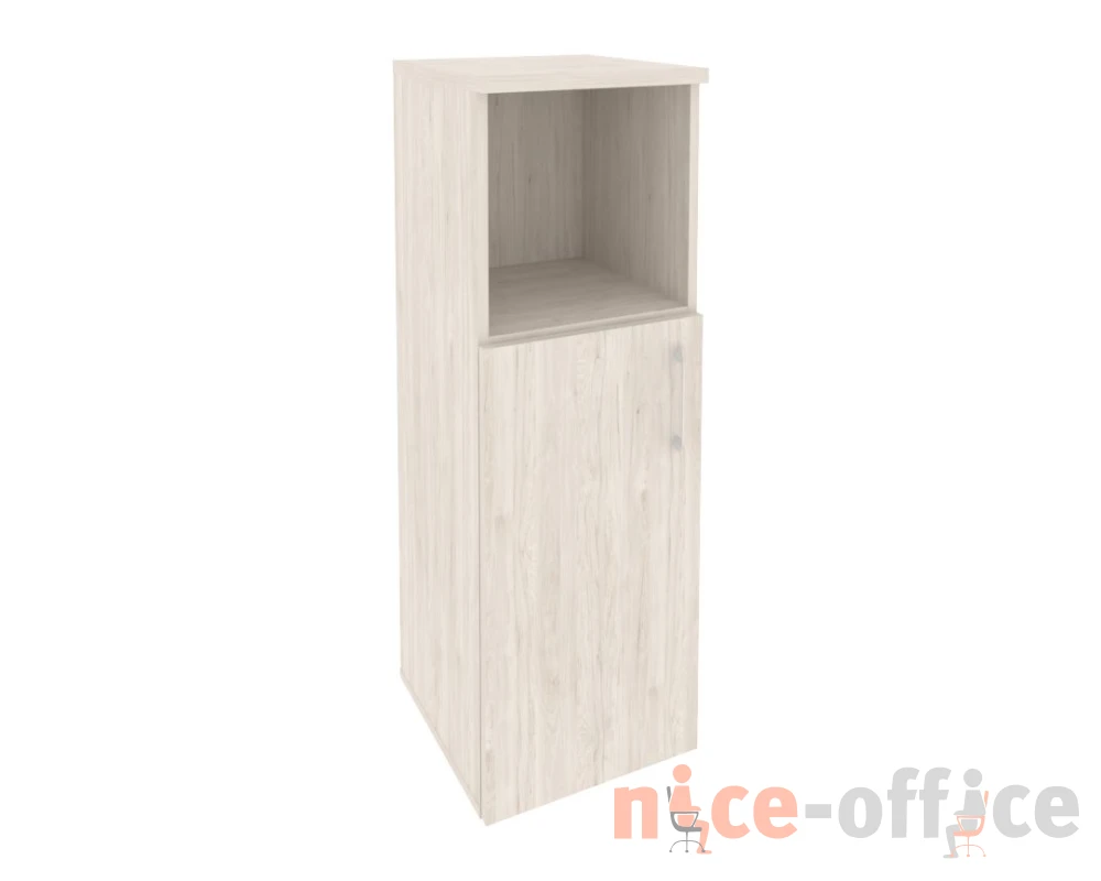 Шкаф средний узкий левый (1 низкий фасад ЛДСП) 400x420x1207 Оникс / Onix