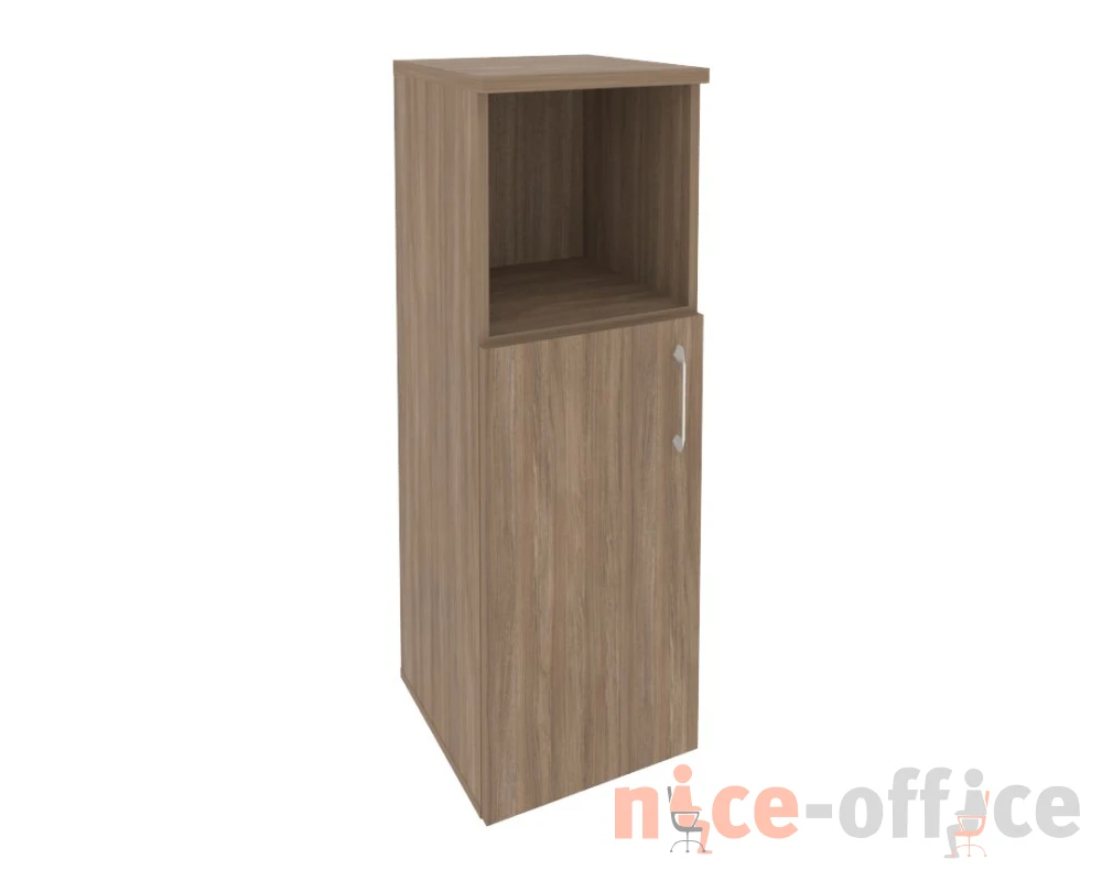 Шкаф средний узкий левый (1 низкий фасад ЛДСП) 400x420x1207 Оникс / Onix