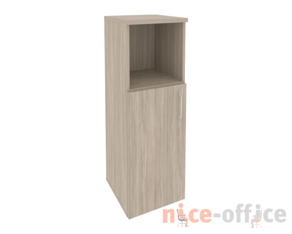 Шкаф средний узкий левый (1 низкий фасад ЛДСП) 400x420x1207 Оникс / Onix