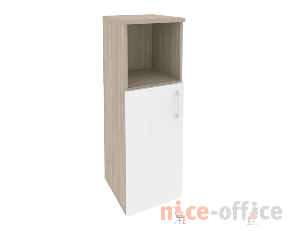 Шкаф средний узкий левый (1 низкий фасад ЛДСП) 400x420x1207 Оникс / Onix