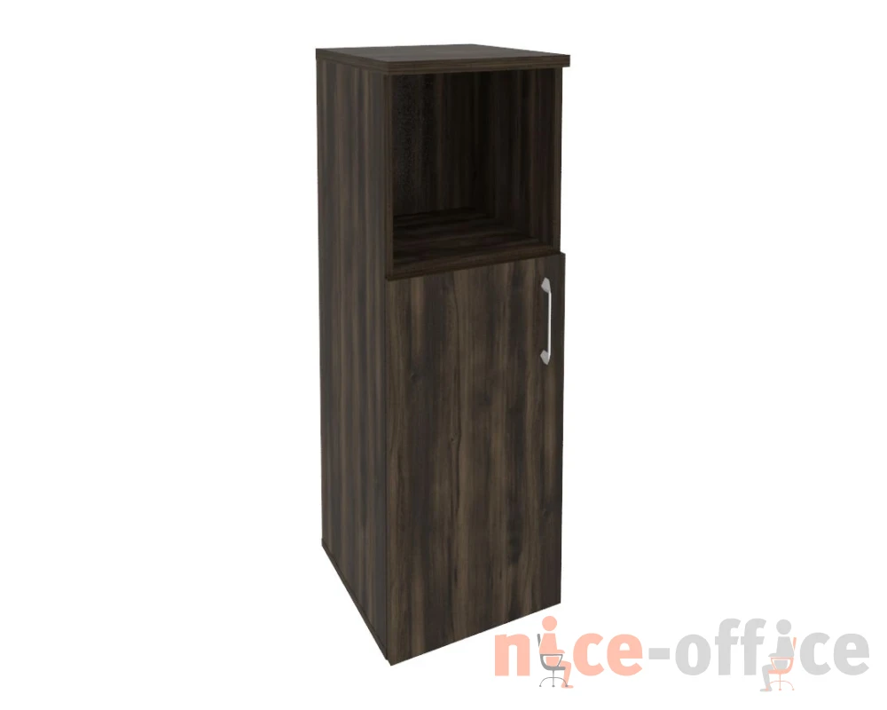 Шкаф средний узкий левый (1 низкий фасад ЛДСП) 400x420x1207 Оникс / Onix