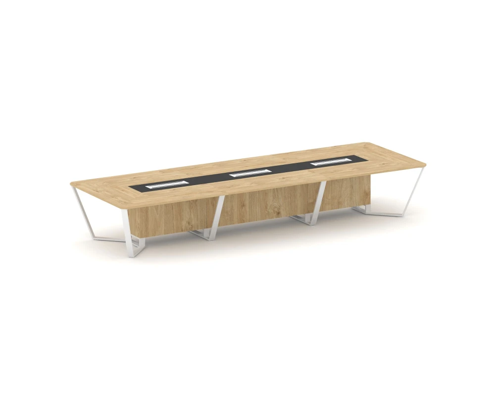 Стол переговорный прямоугольный ЛДСП/краш. металл/МДФ 4800x1600x750 Стил Мит / Steel Meet