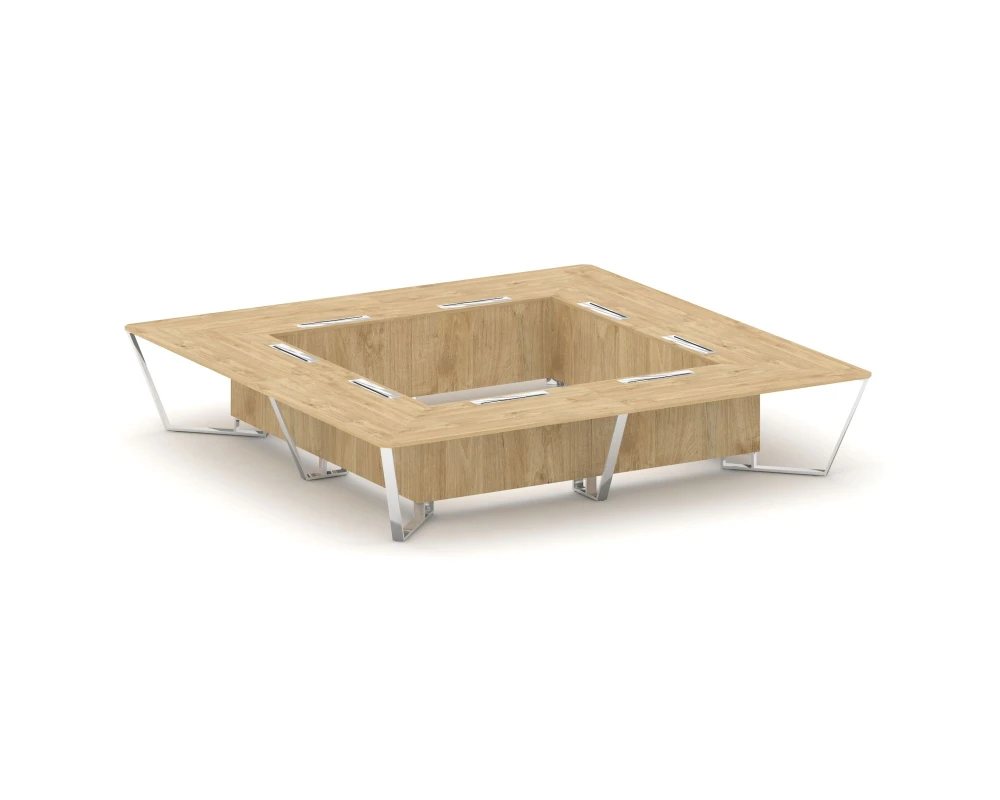 Стол переговорный квадратный ЛДСП/нерж. сталь 4000x4000x750 Стил Мит / Steel Meet