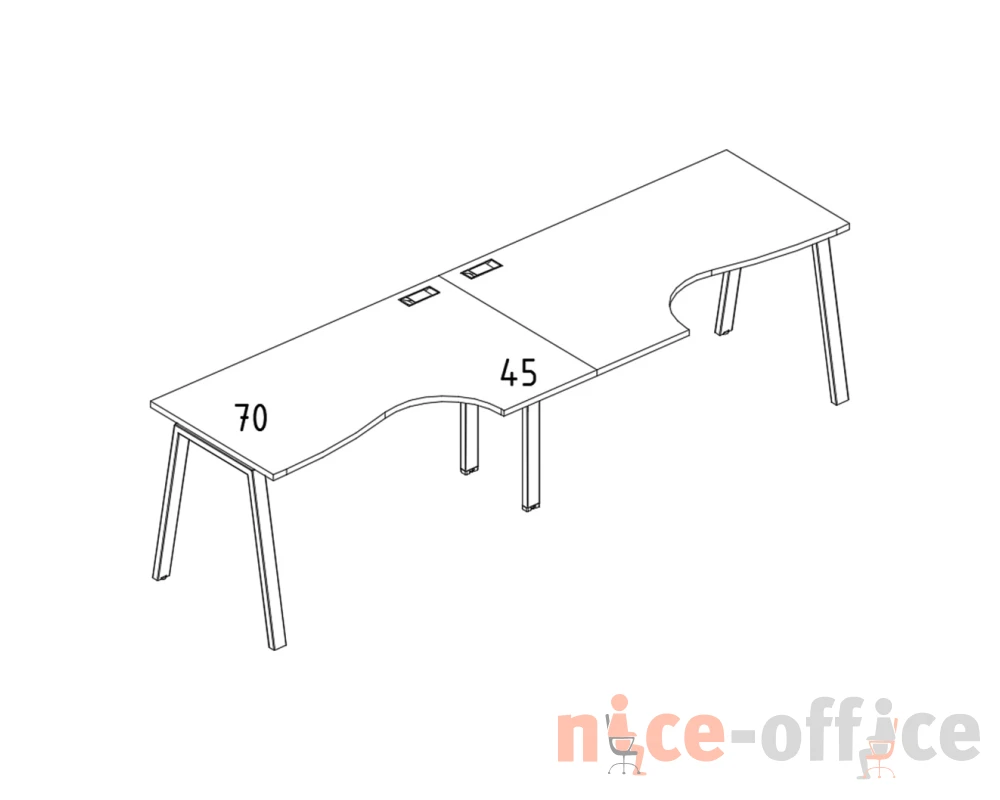 Рабочая станция каркас TRE столы (2х160) A4.PRO