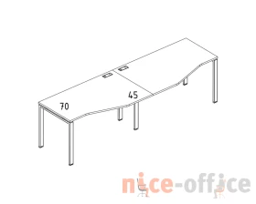 Рабочая станция каркас UNO (2х140) со столами Техно A4.PRO images