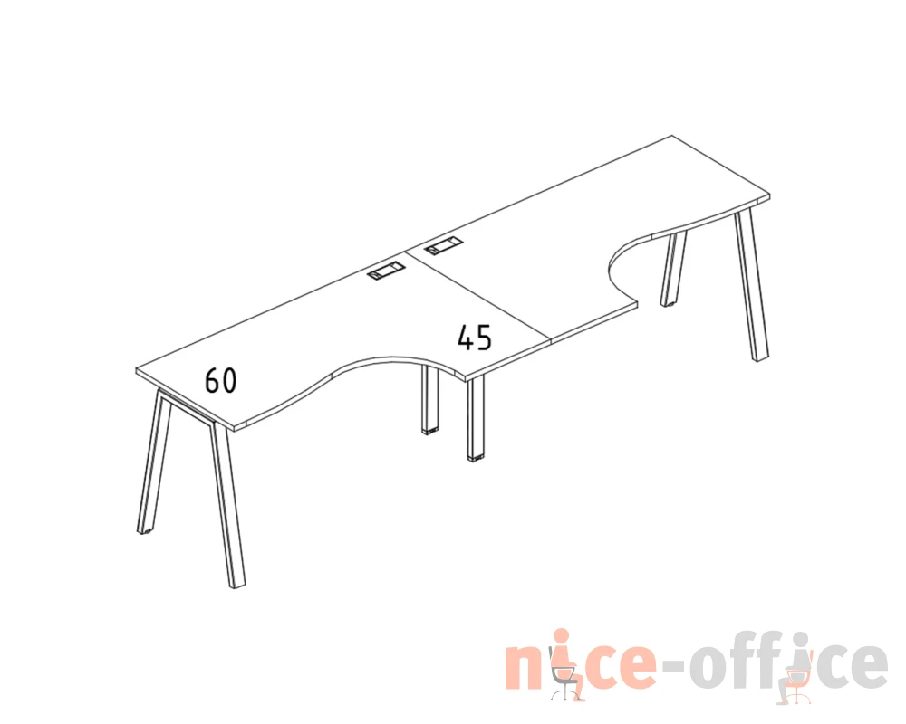 Рабочая станция металлокаркас TRE (2х160) столы Классика A4.PRO