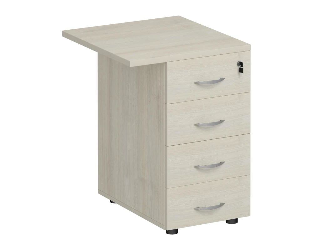 Брифинг-приставка с тумбой 4-ящичной с замком Комфорт