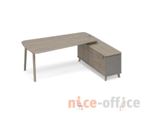 Стол на опорной тумбе правый (тип 3) WOOD Time Wood images