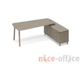 Стол на опорной тумбе правый (тип 3) WOOD Time Wood images