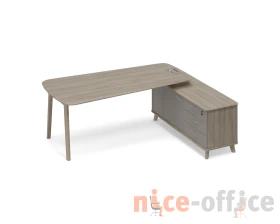 Стол на опорной тумбе правый (тип 3) WOOD Time Wood images