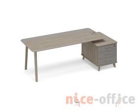 Стол правый комбинированный на тумбе малой (тип 1) WOOD Time Wood images
