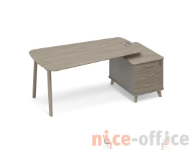 Стол руководителя на опорной тумбе малой (тип 3) WOOD Time Wood images
