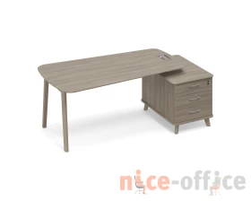 Стол руководителя на опорной тумбе малой (тип 3) WOOD Time Wood images
