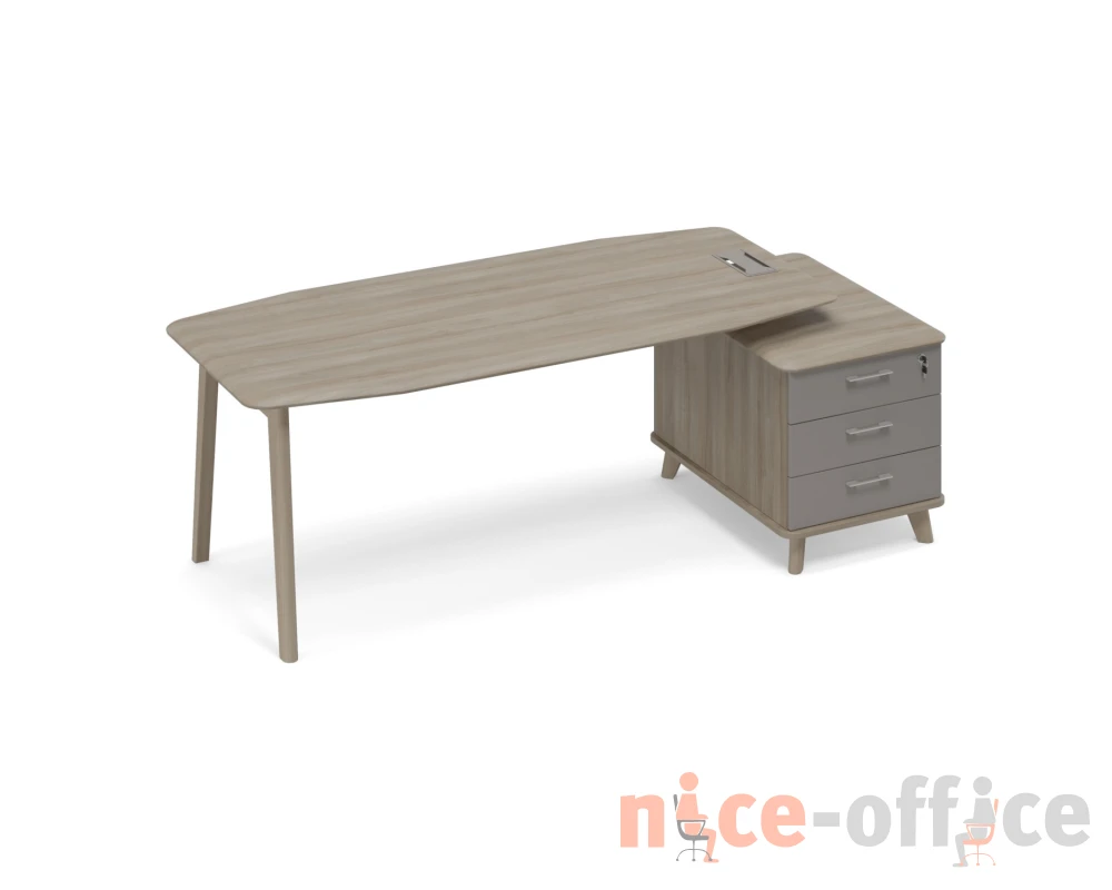 Стол руководителя на тумбе малой (тип 2) WOOD Time Wood
