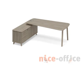 Стoл руководителя с тумбой (тип 3) WOOD левый Time Wood images