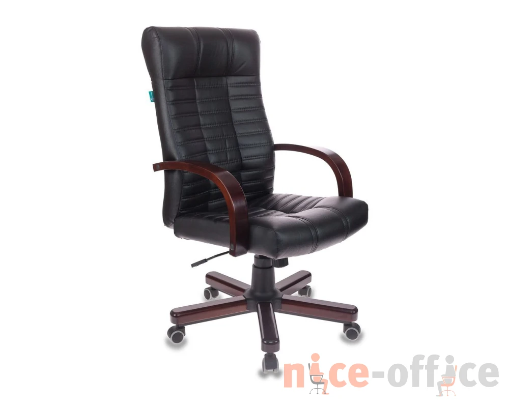 Кресло Бюрократ KB-10WALNUT Экокожа, Черный