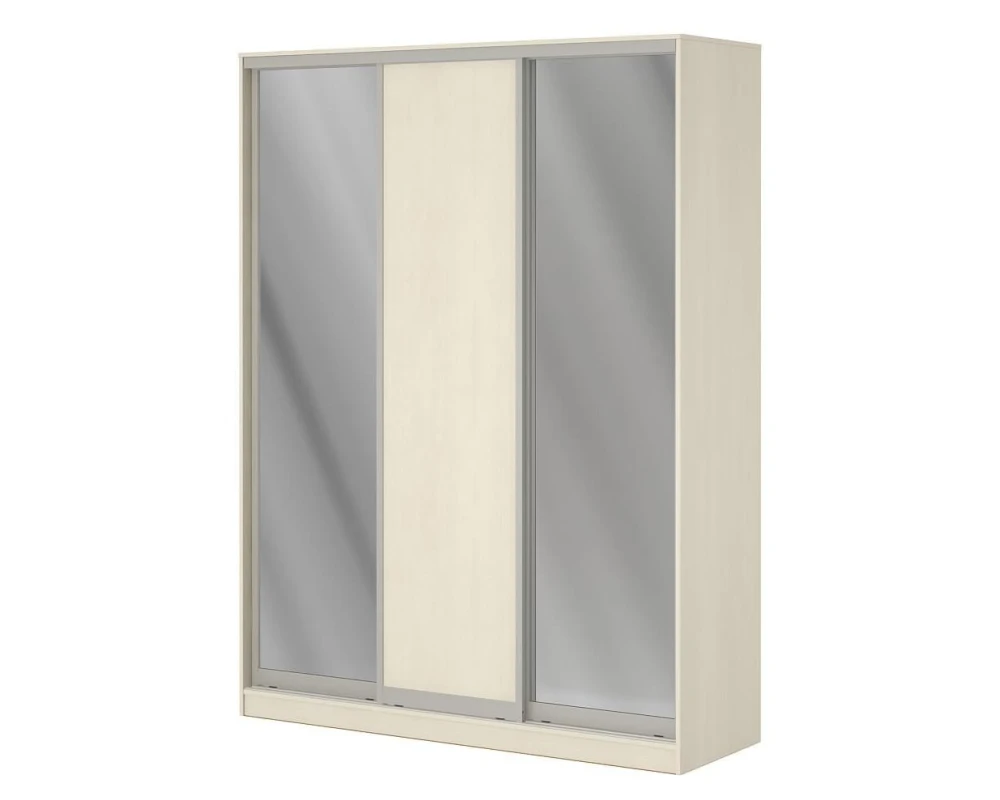 Шкаф купе 1,8 м с двумя зеркальными и одной ЛДСП дверями ПК-ШК-КМШ240Х180Д1/СЗ2-В1 Система-M