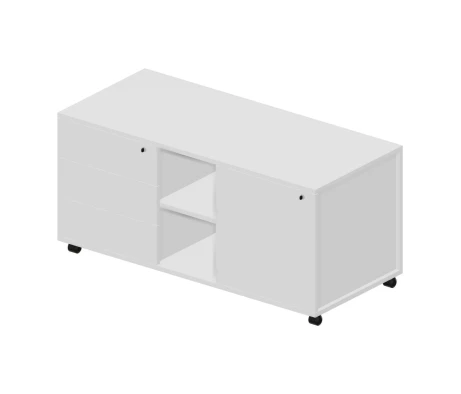 Тумба мобильная сервисная левая (усил. колёс. опоры, без ручек) 120х53x57 GDB