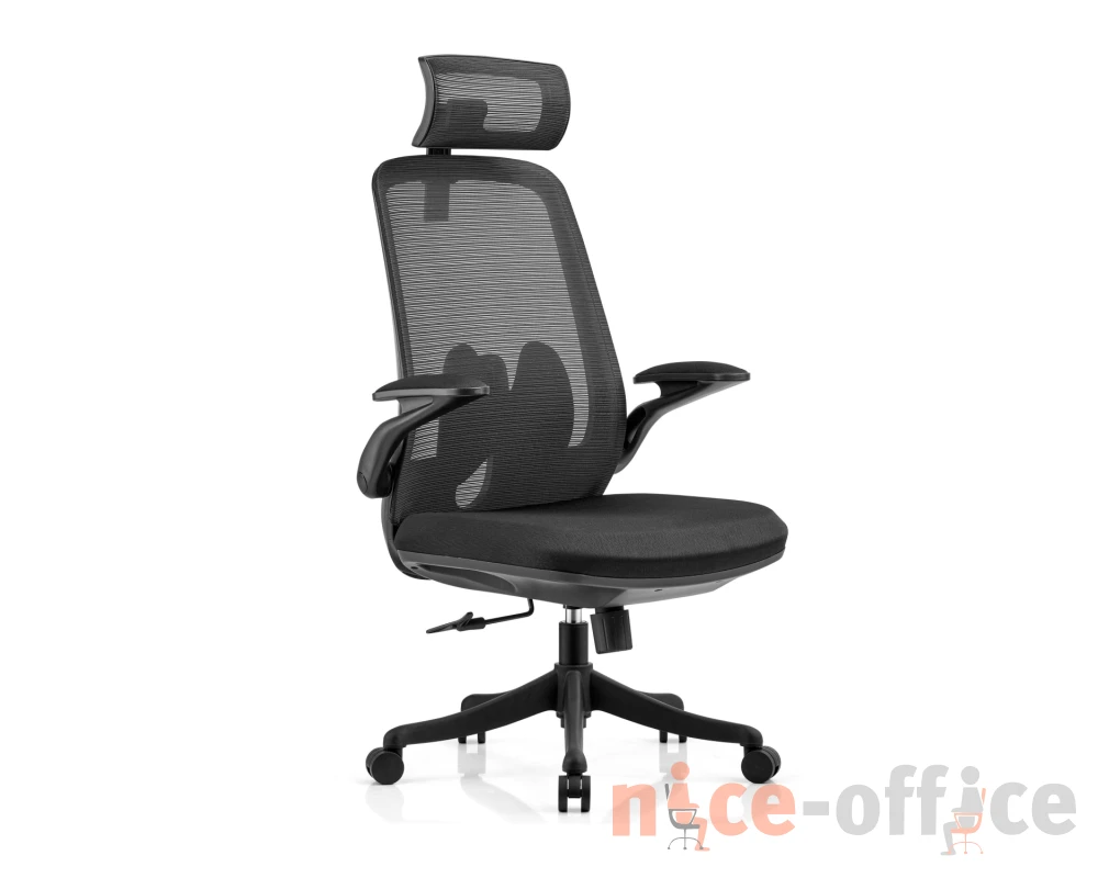 Кресло VIKING-81 MA22 Сетка/Ткань, Черный