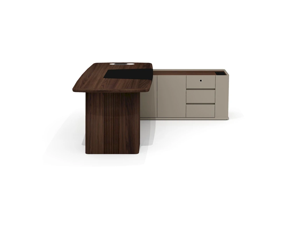 Стол руководителя с опорной тумбой правый AS-20.1R Астон / Aston (ms)