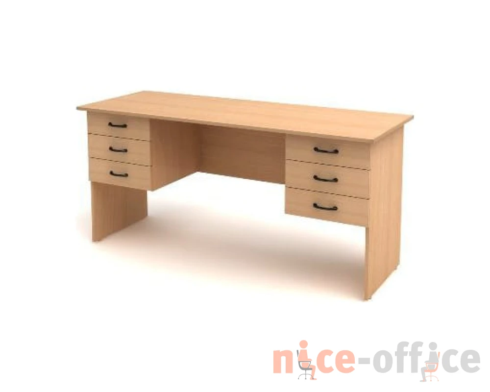 Стол 2-тумбовый 6 ящиков (1600х600х750) СК28 Канц