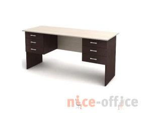 Стол 2-тумбовый 6 ящиков (1600х600х750) СК28 Канц images
