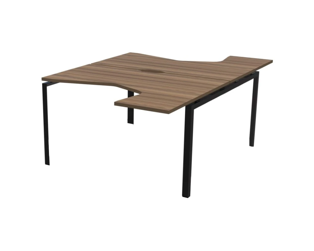 Бенч эргономичный на 2 рабочих места на металлокаркасе НТМП.П.Б2-040 Аргентум