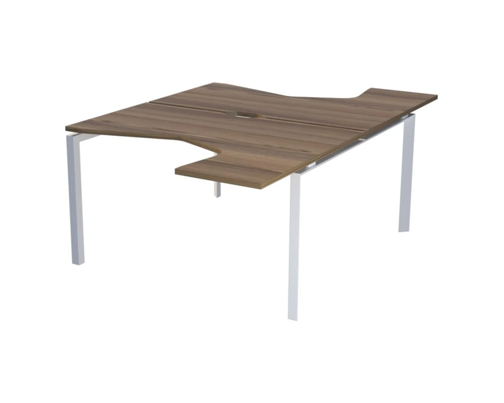 Бенч эргономичный на 2 рабочих места на металлокаркасе НТМП.П.Б2-040 Аргентум