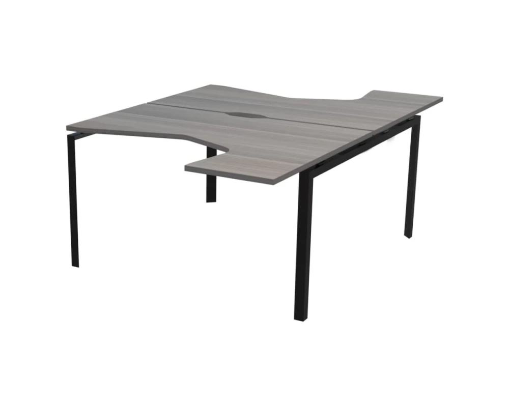 Бенч эргономичный на 2 рабочих места на металлокаркасе НТМП.П.Б2-040 Аргентум