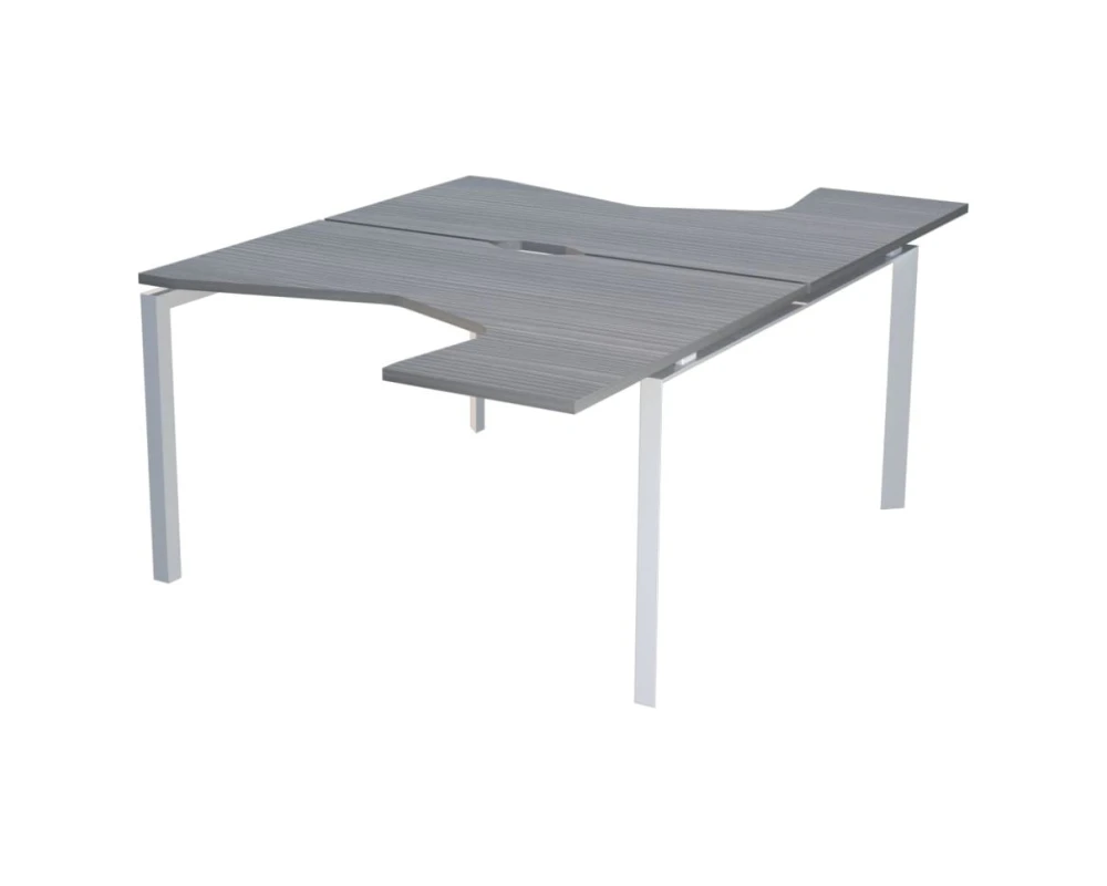 Бенч эргономичный на 2 рабочих места на металлокаркасе НТМП.П.Б2-040 Аргентум