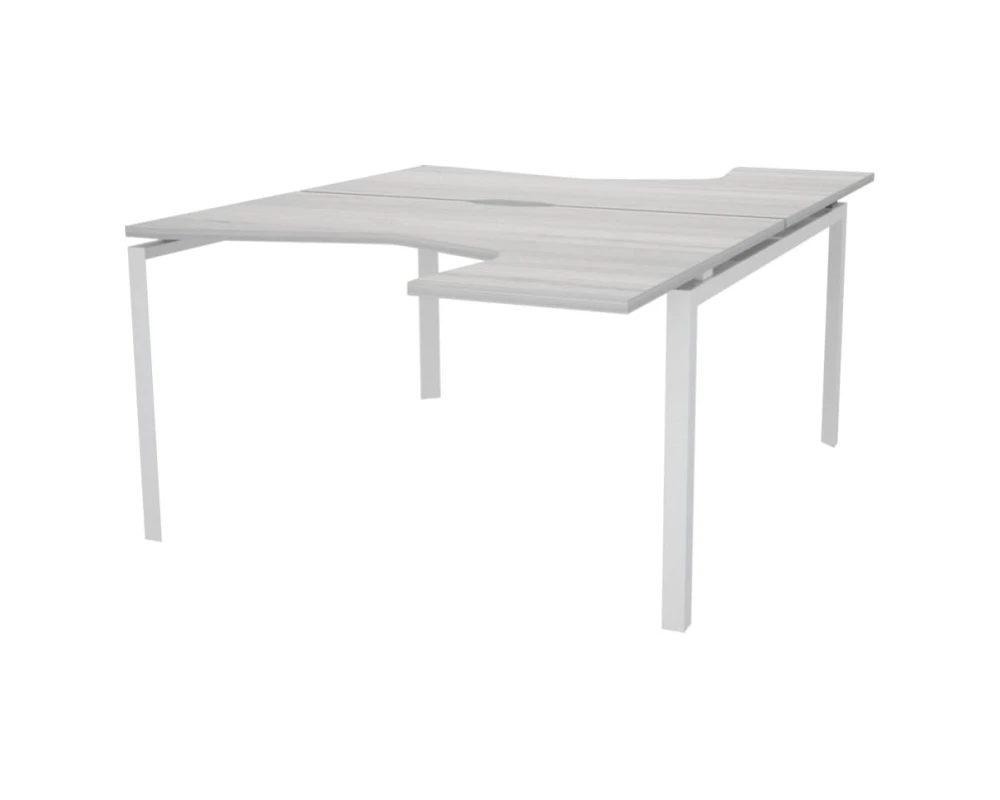 Бенч эргономичный на 2 рабочих места на металлокаркасе НТМП.П.Б2-040 Аргентум