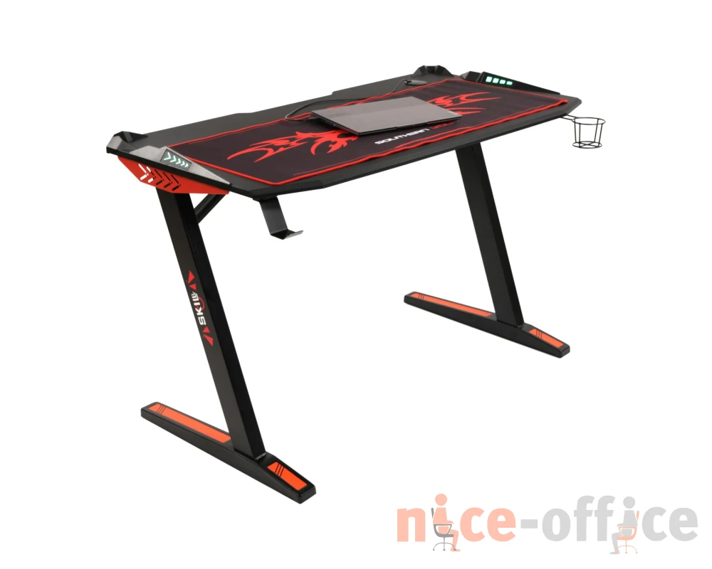 Стол компьютерный игровой с LED-подсветкой 1200х600х750 Skilll